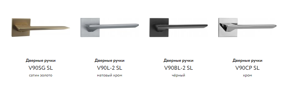 Дверные ручки алюминиевые V90BL-2 SL