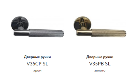 Дверные ручки алюминиевые V35PB SL