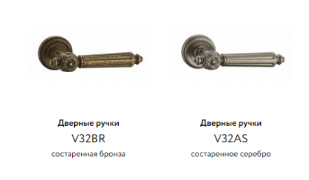 Дверные ручки ЦАМ V32AS