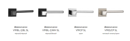 Дверные ручки алюминиевые V91BL-2/BL SL