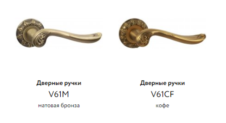 Дверные ручки ЦАМ V61WG