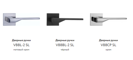 Дверные ручки алюминиевые V88BL-2 SL